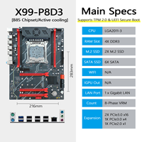 Nouvelle carte mère X99 double PCIe3.0 X16 avec TPM2.0, prend en charge les processeurs Intel Xeon E5 V3/V4, 4x DDR3, démarrage sécurisé UEFI, compatible Win11, carte mère X99