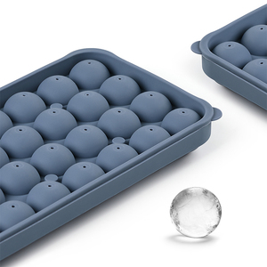 Meistverkaufte Lebensmittelqualität Leicht zu Lösende Runde Eiswürfelform Wiederverwendbare Silikon 32-Fach Mini-Kreis-Eisballform für Gefrierschrank - Product Image 3
