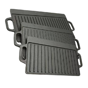 Plaque de cuisson réversible 2-en-1 en fonte avec poignées, antiadhésive, pour cuisinières à gaz, à <span class=keywords><strong>induction</strong></span>, fours et feux ouverts, durable - Product Image 4