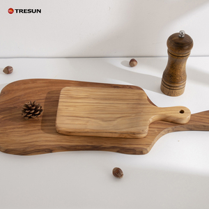 Vente en gros Tabla de Cortar de cuisine grande planche à découper personnalisée en bambou avec poignée en bois d'acacia et noyer noir Koa - Product Image 4
