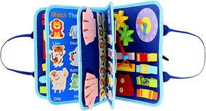 Divertente cartone animato auto tema attività sensoriale prescolare numero colore lettera animale blu feltro bordo occupato per sviluppare la cognizione sociale - Product Image 2