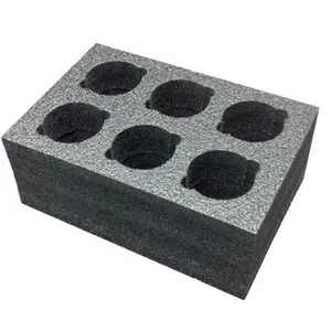Penjualan langsung pabrik kotak peralatan busa EPE hitam dengan kepadatan tinggi die cut laser disesuaikan kotak kemasan sisipan