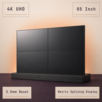 Mur vidéo LCD IPS 4K UHD 65 pouces avec cadre de 3,5 mm pour réunions d'entreprise importantes, garantie de 2,1 ans