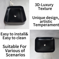 Tarpul Lavage à la main rectangulaire moderne personnalisable lavabo en céramique noir mat disponible dans n'importe quelle couleur pour les hôtels