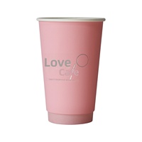 Gobelet à café jetable rose doré estampé, avec couvercle, épaissi pour boissons chaudes/froides, à emporter, personnalisable