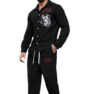 Elegante e Attraente Completo Casual da Uomo in Due Pezzi: Camicia a Maniche Lunghe e Pantaloni, Perfetto per Appuntamenti, Feste e Matrimoni ODM - Product Image 5