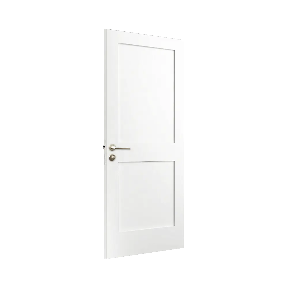 Canadian market cheap interior bedroom mdf solid core wood 2 panel shaker prehung doors