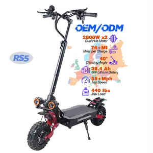 Customization 60V 5600W 80km/h electric off road waterproof scooter 2023 best selling EU US warehouse with CE FCC ROHS E Scooter