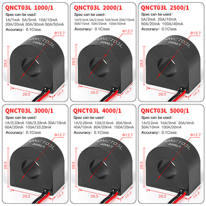 Nhỏ AC hiện tại biến áp qnct18l 5A 5mA 10A 10mA 20A 20mA 30A 15mA 50A 25mA 100A 50mA 1:2000 mini hiện tại đầu dò cảm biến - Product Image 4