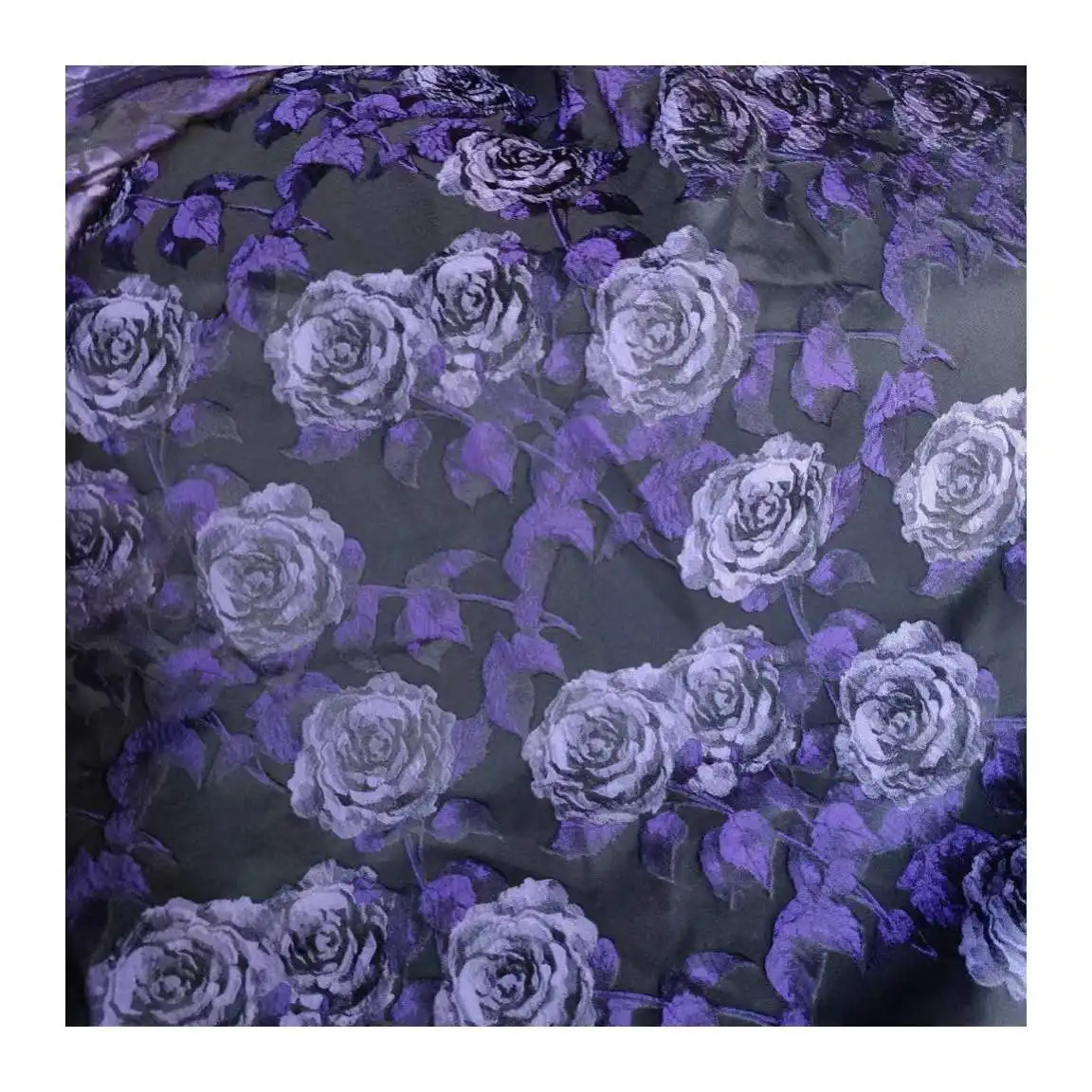 Ausgefallene Luxus garn gefärbte 3D Rose Blumen Jacquard Brokat gewebte Stoff für Party kleid