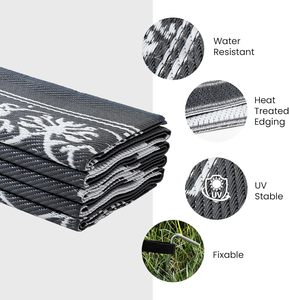 Jacquard 6x9 ft Ngoài Trời Đảo Ngược nhựa rơm thảm không thấm nước lớn Patio thảm cho RV cắm trại sân sau boong bãi biển dã ngoại - Product Image 6