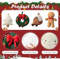 Noël pain d'épice homme oreillers fête décor arbre de noël en peluche doux forme de noël mignon guirlande de noël jeter oreiller