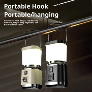 Lanterne de camping portable à plusieurs sources lumineuses, rechargeable par USB Type C, pour voyages, randonnées, extérieur, urgence, LED, en verre, pour tente - Product Image 3