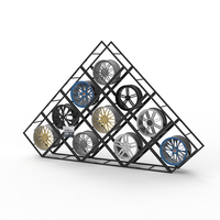 Espositore per Cerchioni Auto - Stand Portatile Ecologico Riciclabile Creativo con Luce LED per Cerchi Auto