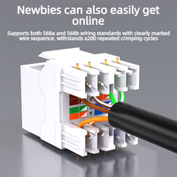 Conector de Cable de Red para Ordenador Haina HN-ECM Cat5e Sin Blindaje, Protección Ambiental, PC 50U, Cabeza de Cristal 8P8C RJ45 para Cableado