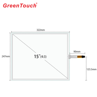 Écran tactile résistif à 5 fils GT-5W-15A-1, écran tactile de 15 pouces, panneau tactile EETI USB RS232