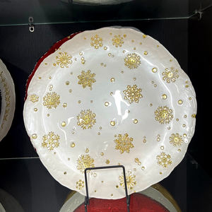 ZK230225 plaque <span class=keywords><strong>de</strong></span> verre <span class=keywords><strong>de</strong></span> peinture <span class=keywords><strong>rouge</strong></span> conception plaque <span class=keywords><strong>de</strong></span> mariage en verre résistant à la chaleur assiettes <span class=keywords><strong>de</strong></span> dîner en verre <span class=keywords><strong>de</strong></span> noël pour Restaurant - Product Image 3