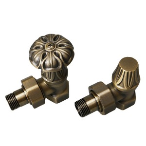 วาล์วควบคุมอุณหภูมิแบบมุม 1/2 นิ้ว ทองเหลือง สำหรับระบบ HVAC สไตล์ยุโรป วิลล่าหรูหรา ย้อนยุค สีบรอนซ์โบราณ - Product Image 3