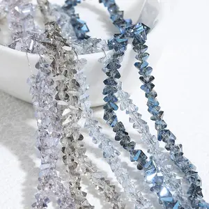 厂家批发3-10毫米刻面玻璃金字塔珠手链宽松水晶三角珠Diy饰品制作
