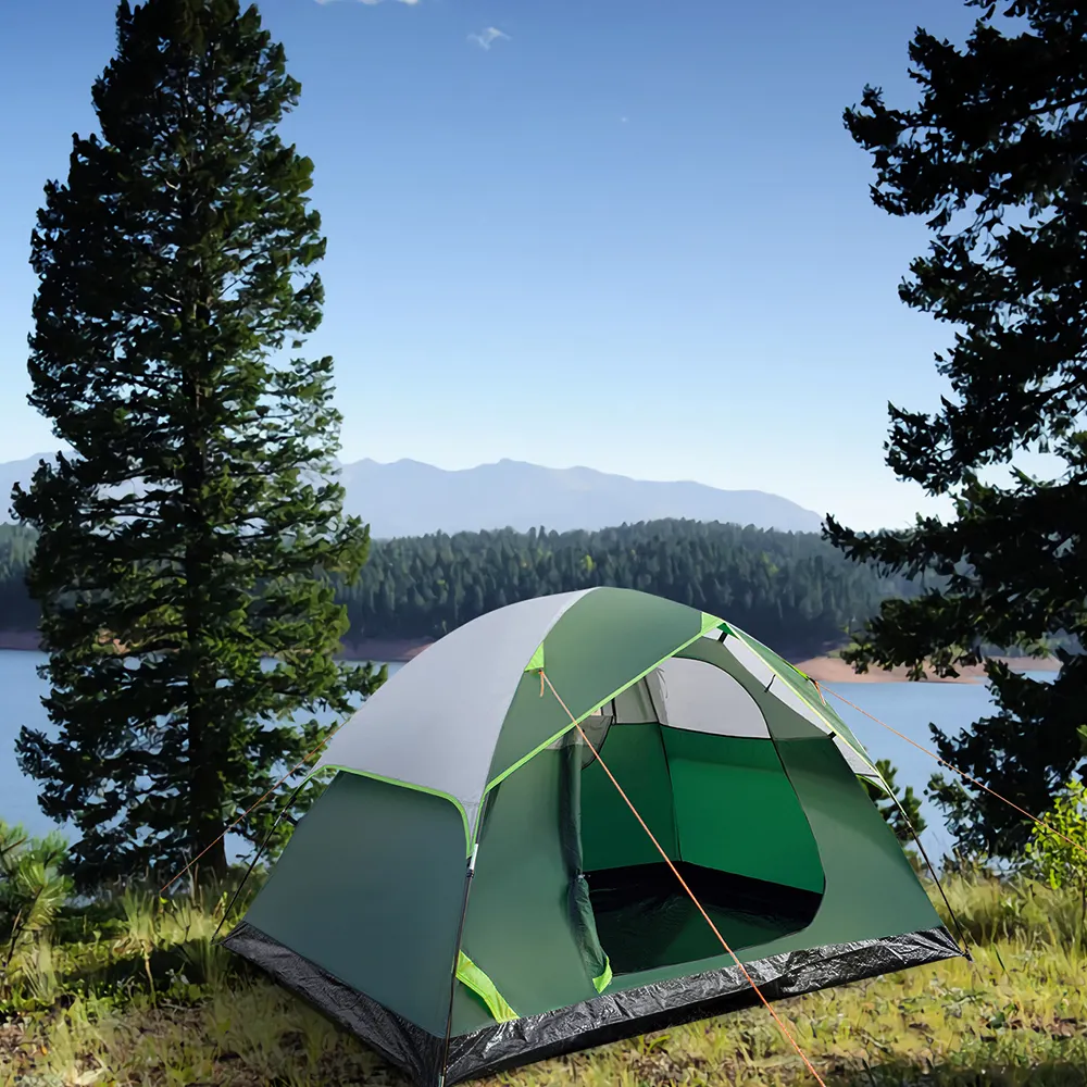 WILDSROF açık aile seyahat yürüyüş çadırı çift katmanlı su geçirmez 4 sezon otomatik Pop Up kamp çadırı 3-4 kişi için