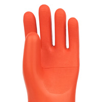 Gants isolants électriques en caoutchouc orange 02 Grade 20KV Tension de test 10kV Tension de travail 410mm Longueur Fonction antidérapante