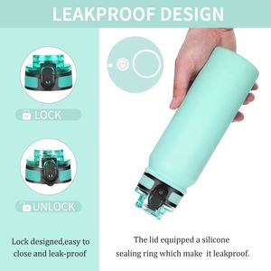 Leak Proof 750 Ml Double Wall Printed Stainless Steel Drinking Water <b>Bottle</b> Bpa Free Vacuum <b>Flask</b> With Straw Lid - Product Image 4