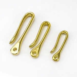Meetee AP155 Solid Brass <strong>Hook</strong> with Key Ring U-shaped Key Chain Belt Buckle Luggage Accessories Keychain Brass <strong>Dog</strong> <strong>Hooks</strong> - Product Image 4