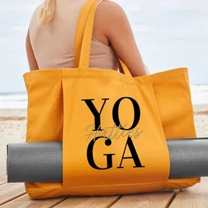 Bolsa de mano para entrenamiento de yoga y gimnasio al por mayor con portador de esterilla de yoga logotipo impreso personalizado mujer soporte de lona bolsa de esterilla de yoga