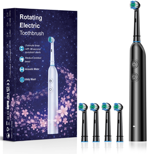 Neue Smarte Rotierende Elektrische Zahnbürste für Erwachsene mit Weichen Borsten, <span class=keywords><strong>4</strong></span> Runden Bürstenköpfen, 5 Modi, USB-Aufladbar, IPX7 Wasserdicht, für Zuhause und Reisen - Product Image 3