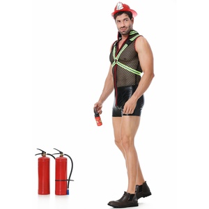 Costume de <span class=keywords><strong>pompier</strong></span> réfléchissant pour jeu de rôle M-XL, tenue de fête amusante pour homme, combinaison COS en maille - Product Image 3