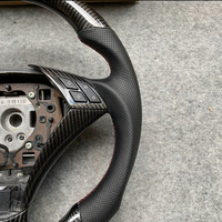 Volant sport à 3 branches en cuir perforé et fibre de carbone personnalisé RPPF pour E60/E63 525i/530i