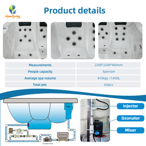 Balboa Comercial Certificado CE Spa en Casa para 5 Personas Bañera de Hidromasaje Moderna con 65 Jets Bañeras de hidromasaje Jacuzzier - Product Image 3