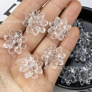 Acrylic Sunflower <b>Bead</b> Flower Shape For Bracelet Making DIY Jewelry Accessories 12mm Clear Transparent - Product Image 2