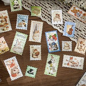 Autocollants estampillés bronzants, motifs 'Anciens rêves', 'Notes postales', 'Guérison', 'Paysages en relief' et 'Motifs chat et chien', décoratifs pour carnet de notes DIY - Product Image 4