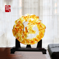 Artisanat en verre Yuanrong Tongtianxia : Poisson Koi sautant au-dessus du Longmen – Décoration d'intérieur, Cadeau, Artisanat en verre
