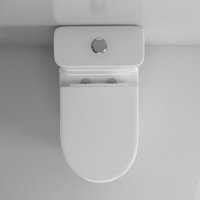 WC monobloc en céramique à double chasse MUUPEG, design moderne, économie d'eau, fermeture lente, fixation au sol, pour villa, chasse cyclonique