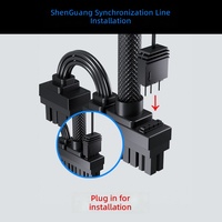 Câble modulaire à 24 broches à angle droit de 90 degrés pour carte mère, synchronisation ARGB, alimentation stabilisée en tension, fabriqué en Chine
