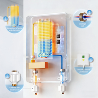 Nouveauté : Chauffe-eau électrique instantané commercial à LED, étanche IPX4, mural, puissance 7-8,5 kW, garantie 3 ans