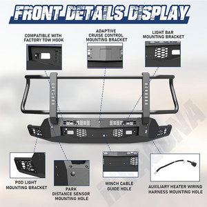 WINJET Wolfstorm Chèvre Corne Forme Fine Tubulaire Haute Qualité Deux Rouge Usine Crochet De Remorquage Acier Mudulaire Pare-chocs Avant Ensemble - Product Image 3