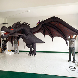 Globo Inflable Digital Decorativo para Escenarios, Dragón Negro Volador Colgante, Mascota para Eventos Musicales - Product Image 3