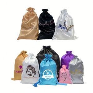 Wholesale Custom Logo Bonnets Drawstring Bag <b>Wig</b> Elastic Melt <b>Band</b> Reversible Silk Bonnet and Satin Hair Wraps - Product Image 3