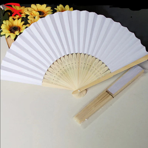 FAI DA TE Bianco di Bambù Ventaglio Pieghevole Ventilatore Tenuto In Mano di Carta Piegato Fan per la Cerimonia Nuziale Del Partito e Della Decorazione Della Casa - Product Image 2