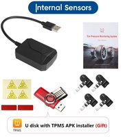 Système de surveillance de la pression des pneus TPMS Android avec capteurs internes USB haute précision et écran LCD pour voiture