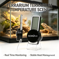 Thermomètre numérique pour terrarium de reptiles avec grand écran LCD et fixation par ventouse