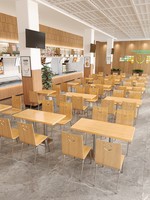Ensemble table et chaises de restaurant minimaliste moderne personnalisable et écologique pour restauration rapide, snack-bar, hôtel, salle à manger