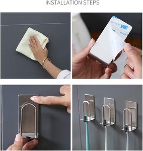 Échantillon gratuit, vente chaude, porte-brosse à dents mural en acier inoxydable - Product Image 5