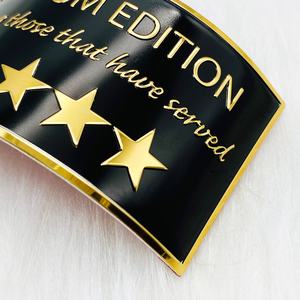 Golden Debossed Curved Aluminum <b>Label</b> Sticker Strong Adhesive Metallic Finish Candles Crafts Industrial <b>Gifting</b> 500pcs - Product Image 3