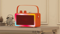 Máquina de Karaoke con 2 Micrófonos Inalámbricos, Sistema de Altavoces Portátil de 30W para el Hogar con Luces de Discoteca y Correa