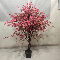 Pohon Bonsai Kain Bunga Sakura Jepang Buatan Warna Pink untuk Dekorasi