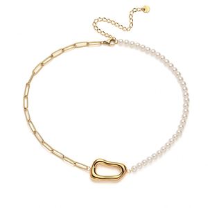 Collar con Colgante Geométrico de Acero Inoxidable Plateado, Estilo Simple y Moderno, Artesanía Metálica, Regalos Originales para Mujer - Product Image 4